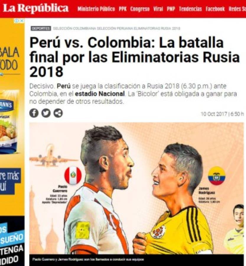 Así amanecieron las portadas en la última fecha para clasificar al Mundial de Rusia