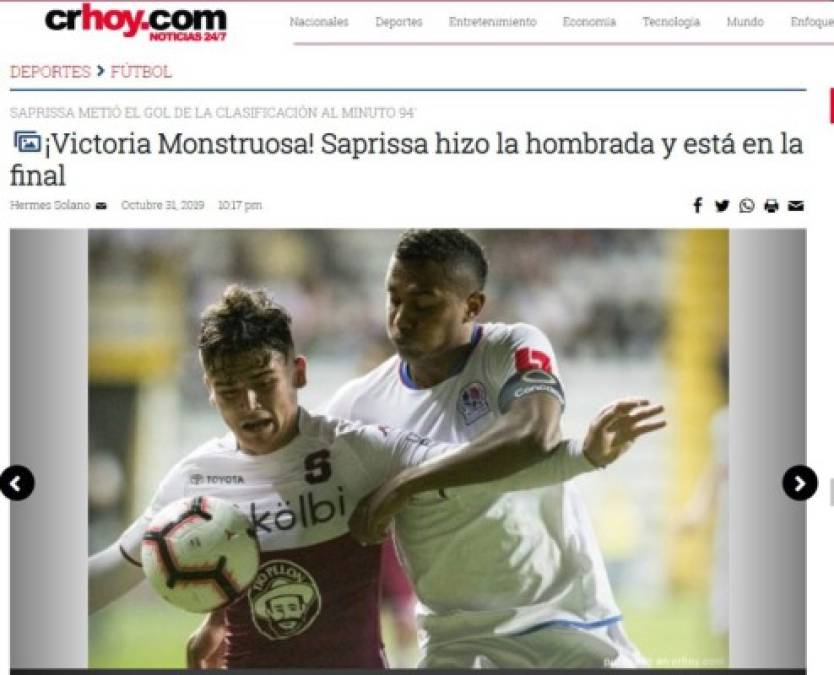 '¡Victoria monstruosa!', 'Noche de terror'...: Medios de Costa Rica destruyen a Olimpia
