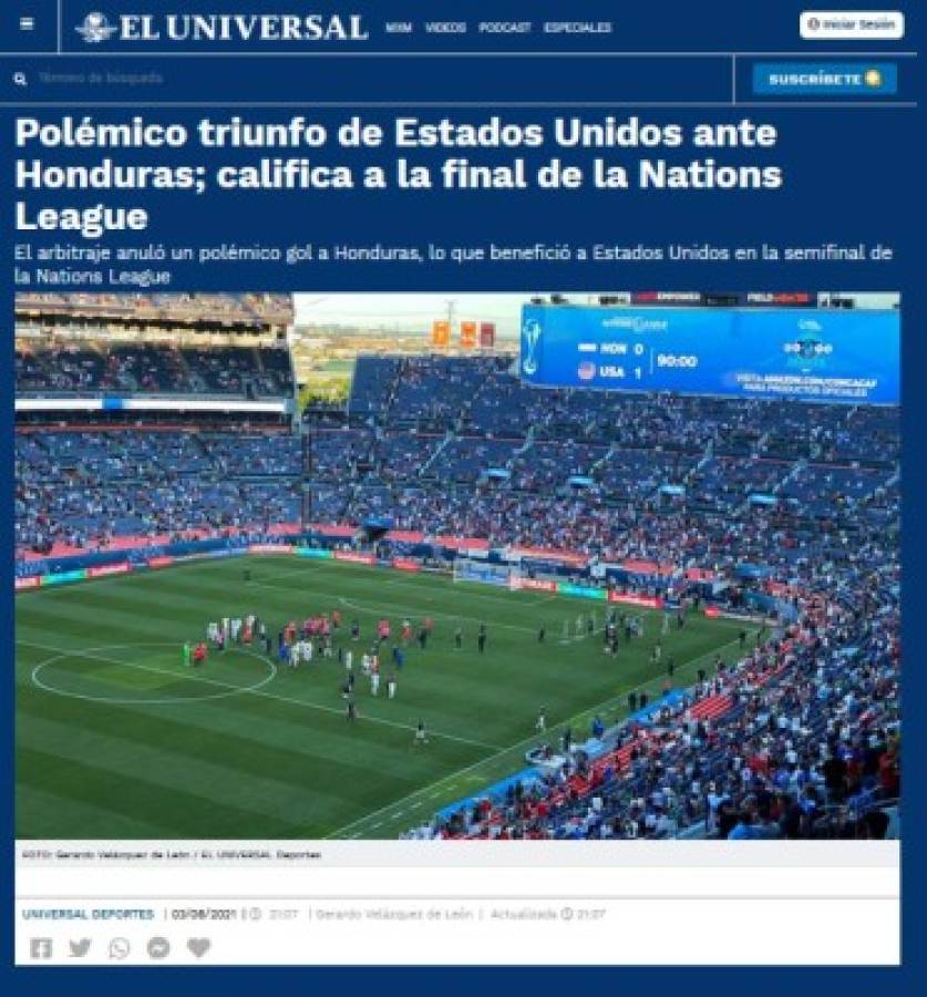 'Bofetada, polémico y con mejor fútbol'; Lo que dice la prensa de la derrota de Honduras ante EUA