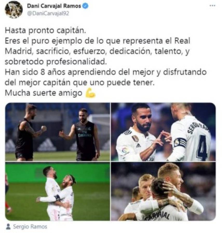 ¡Intenta no llorar! Los emotivos mensajes de despedida de los jugadores del Real Madrid a Sergio Ramos