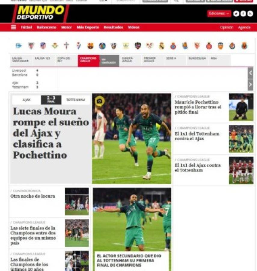 Lo que dice la prensa internacional sobre la final de la Champions League 2019