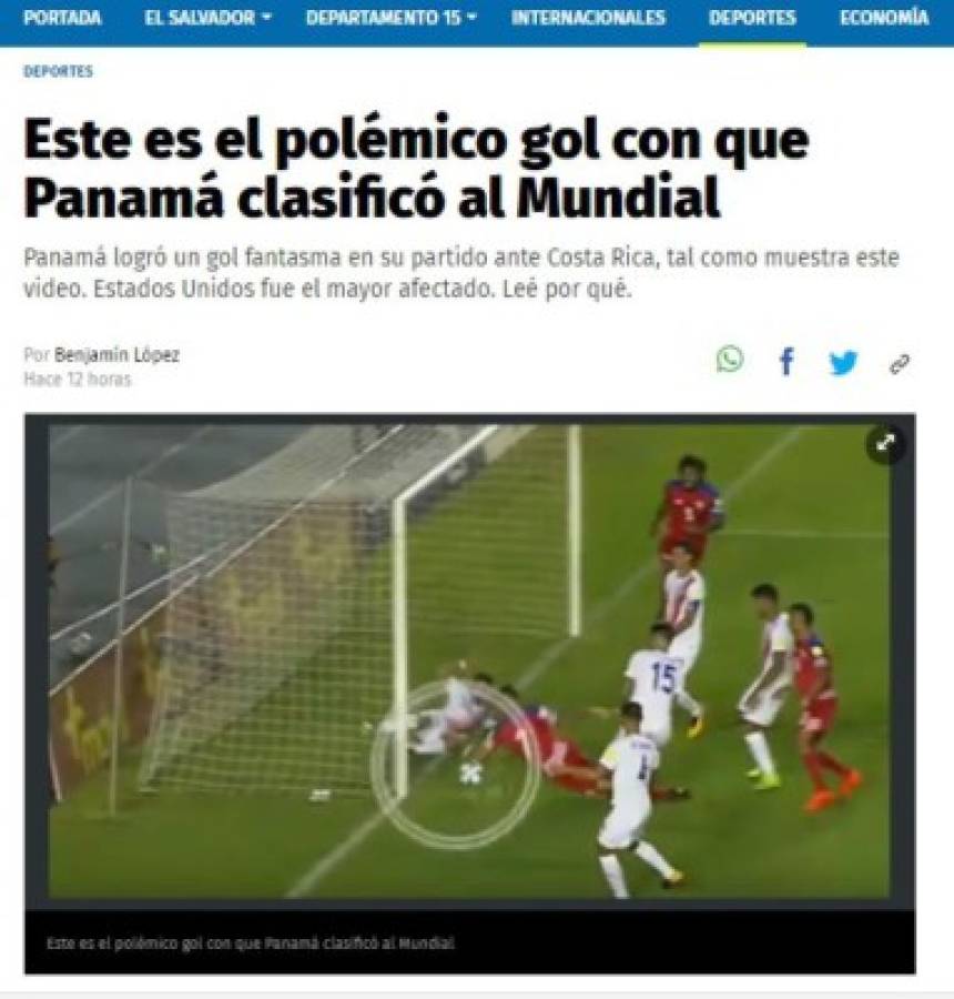 Escándalo mundial por gol fantasma: Así cuentan en el mundo gol de Panamá a Costa Rica