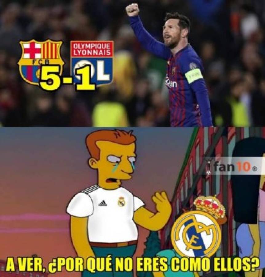 Los crueles memes de la goleada del Barcelona al Lyon en la Champions League
