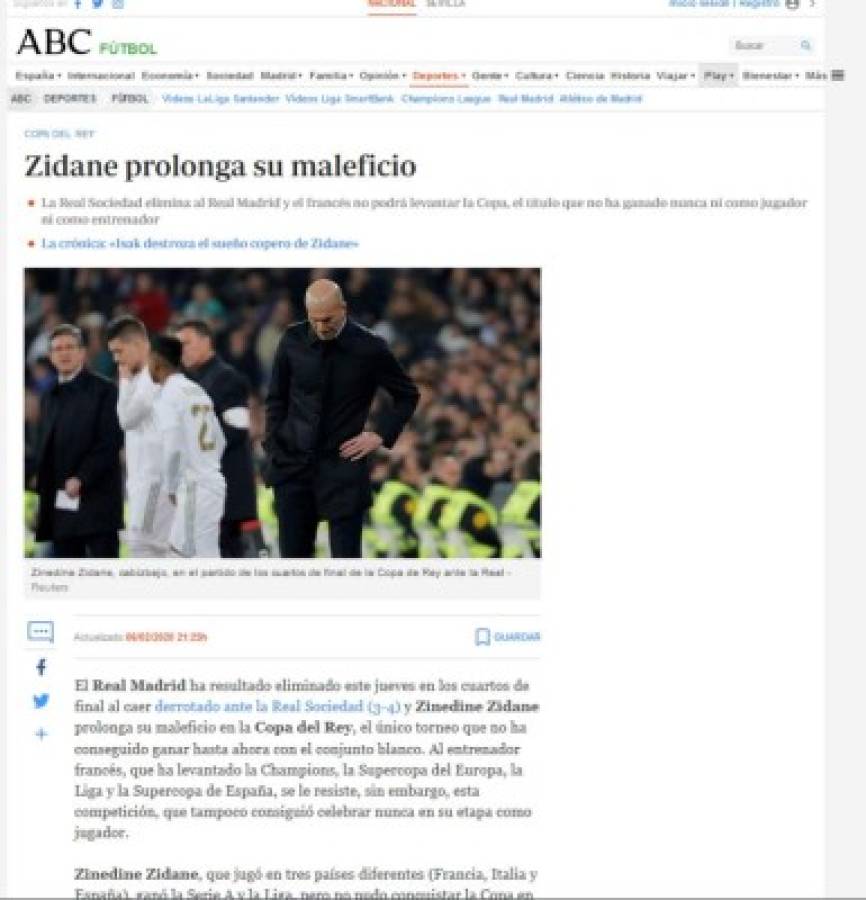 'Fracasotote' y 'Humillante': Lo que dice la prensa de la eliminación del Real Madrid