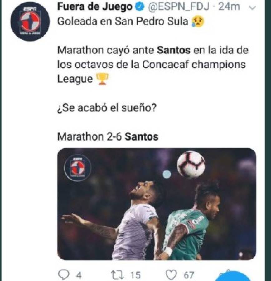 ¡Ardiente! Medios internacionales hacen eco del triunfo abultado de Santos ante Marathón