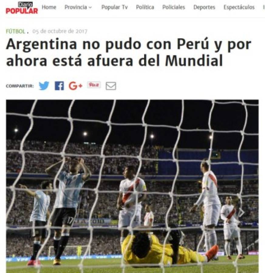 IMPERDIBLES: Las duras portadas a la Selección Argentina tras el empate ante Perú