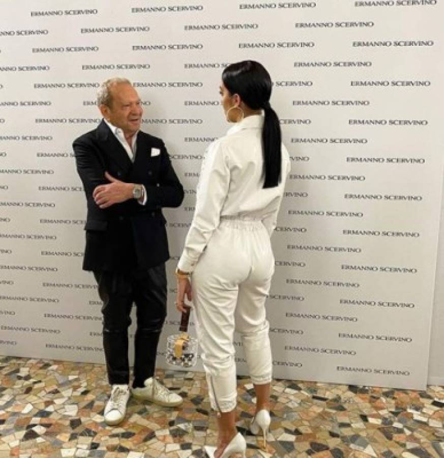 Sin Cristiano Ronaldo y con un gran sustituto, Georgina Rodríguez brilló en el Milan Fashion Week