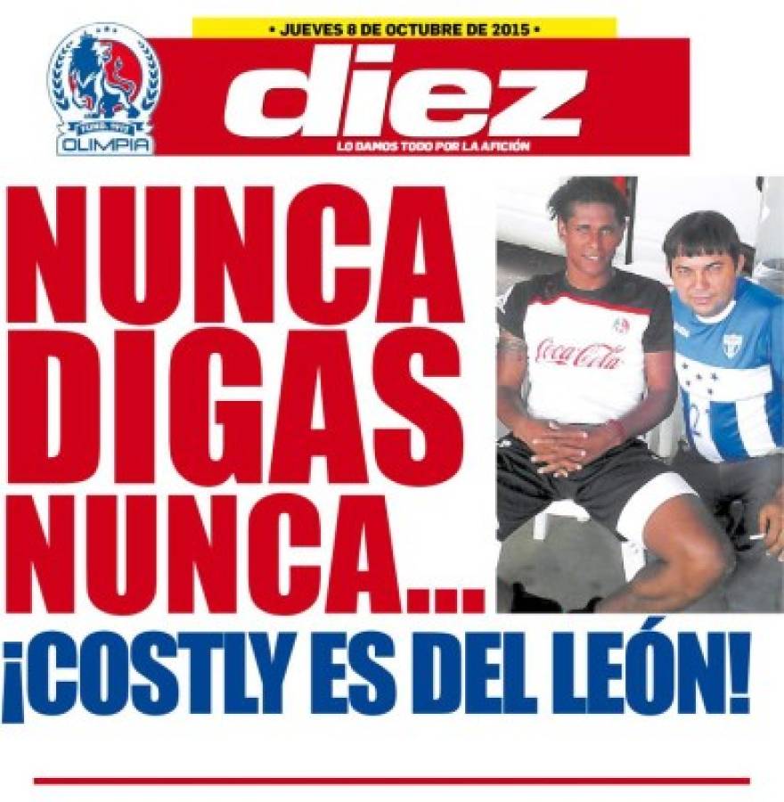 Las portadas digitales de DIEZ de este jueves 8 de octubre del 2015