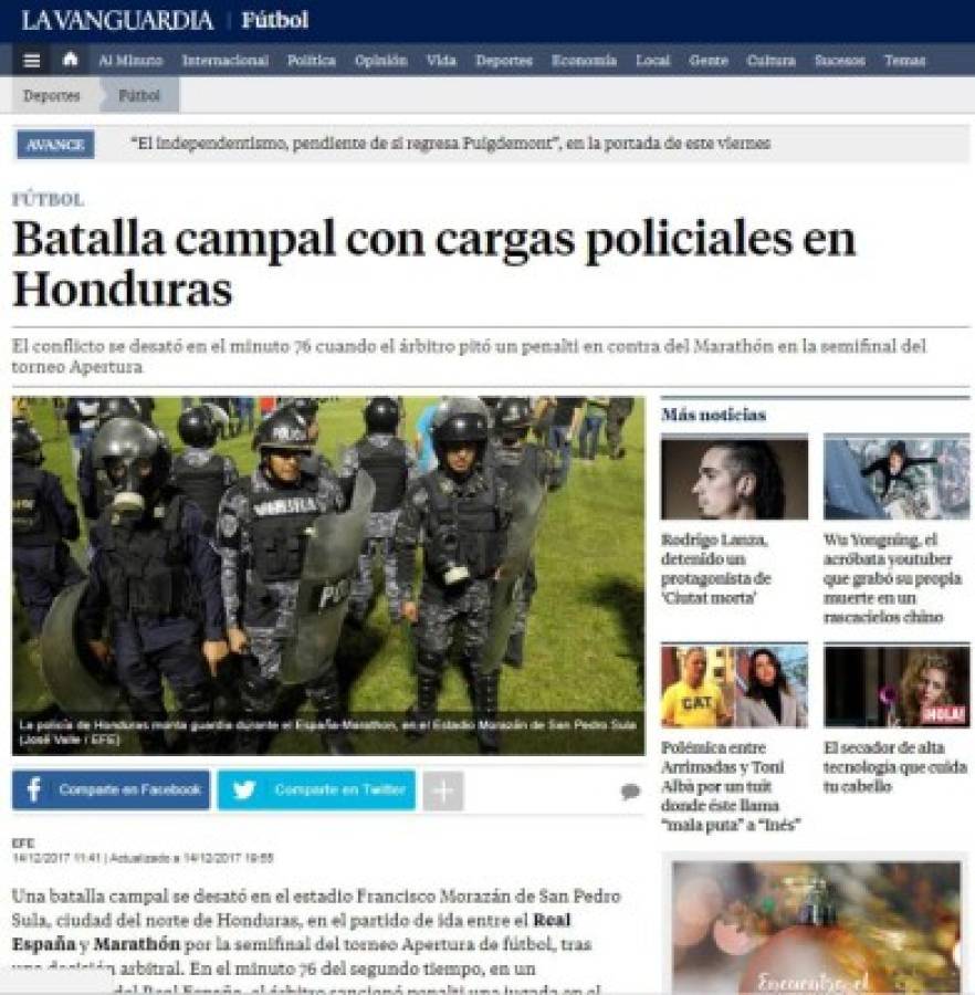 Así reaccionan los medios internacionales por desorden en el Morazán