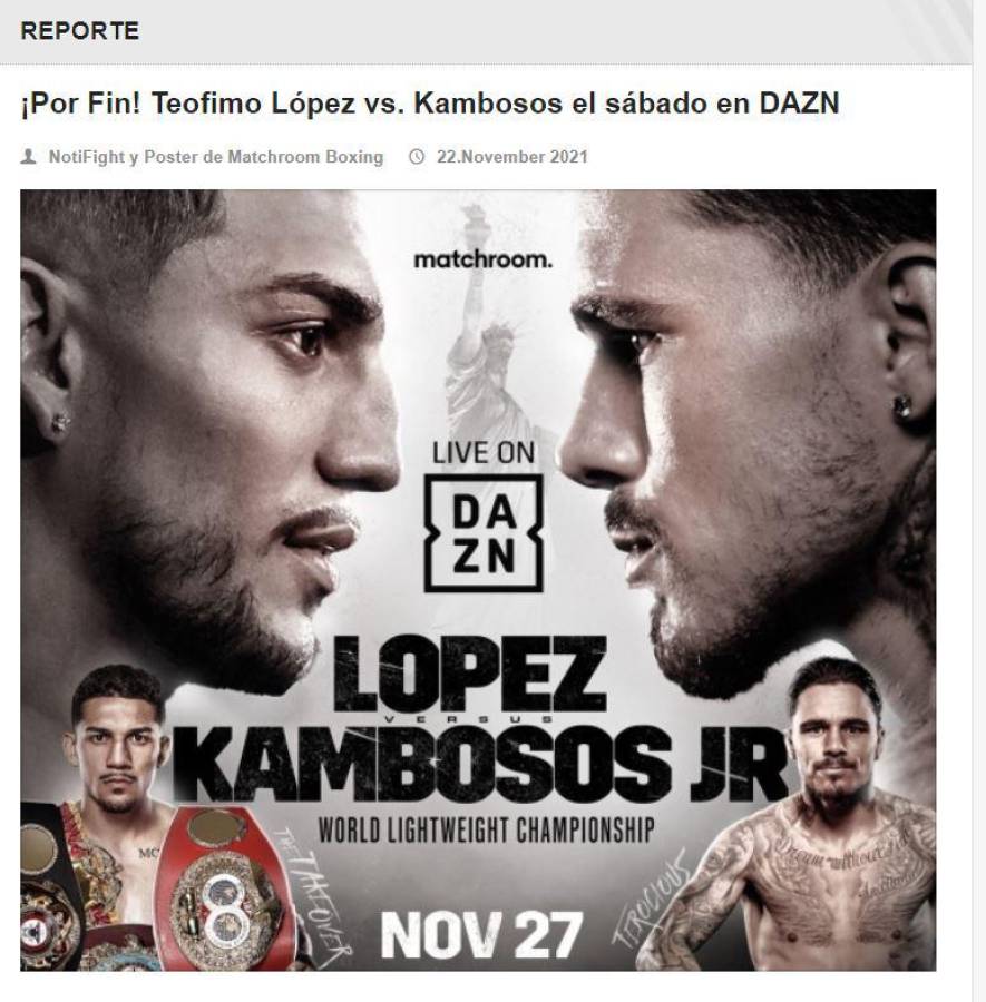 Teófimo López vs Georgie Kambosos, el mensaje de David Faitelson y todo lo que se dice en redes sobre la pelea