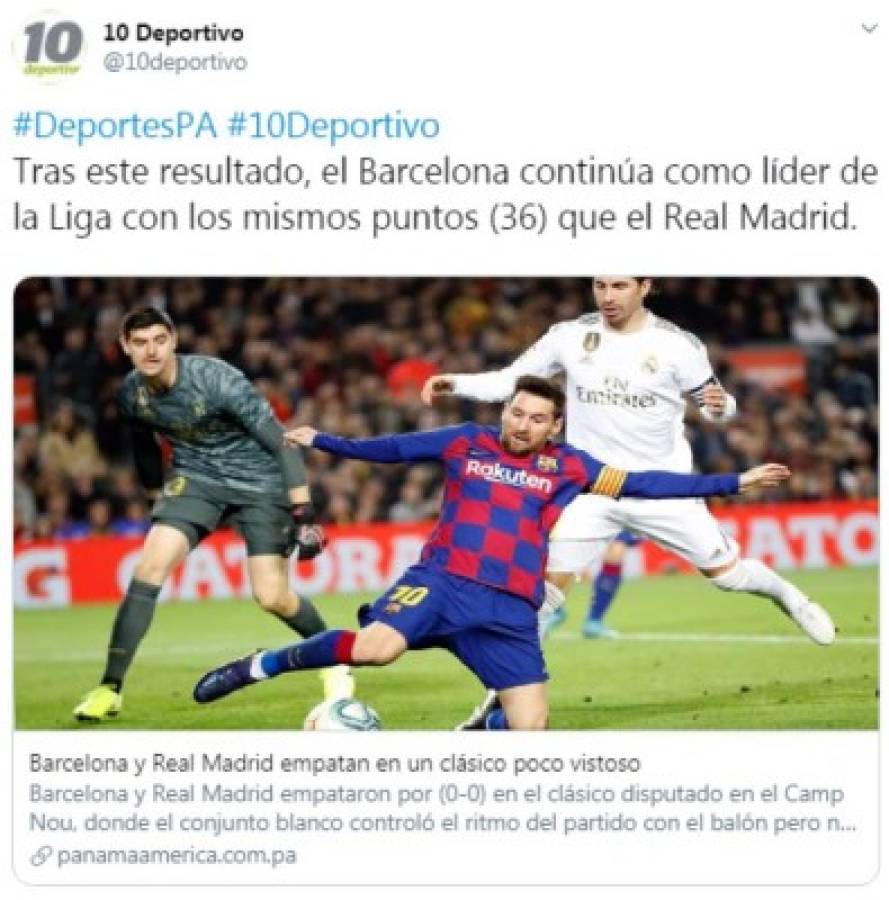 Lo que dice la prensa mundial tras el Barcelona-Real Madrid: 'Mucho fútbol y poca pólvora'