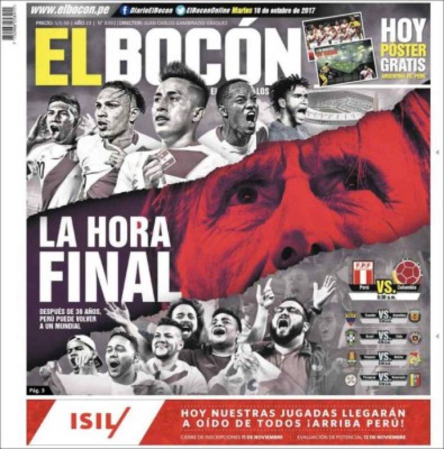 Así amanecieron las portadas en la última fecha para clasificar al Mundial de Rusia