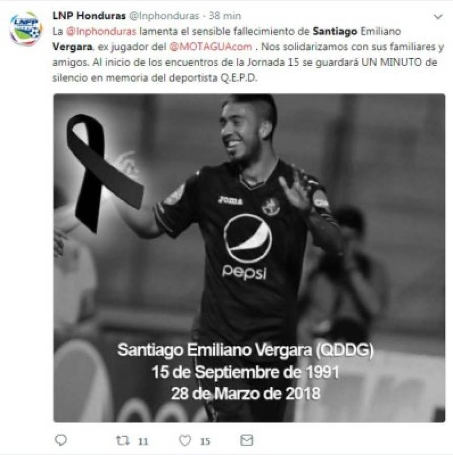 Así despiden jugadores, celebridades y medios de Santiago Vergara