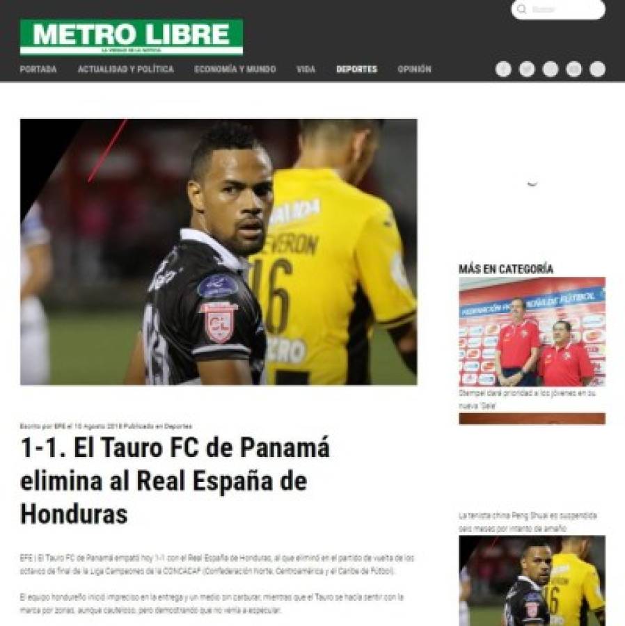 PORTADAS: Así titulan los medios la eliminación de Real España por Tauro