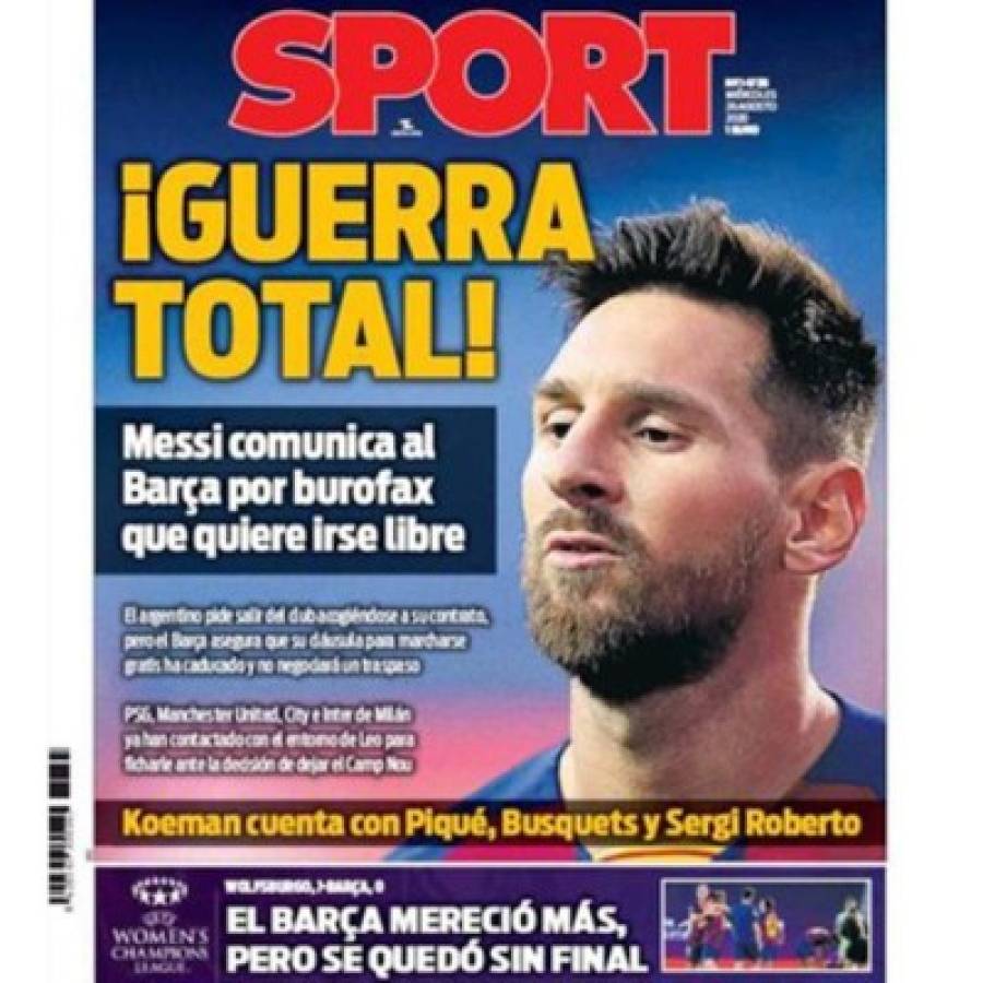 'Lío Mundial en la City': Messi causa revuelo en las portadas de los medios tras pedir su salida del Barça