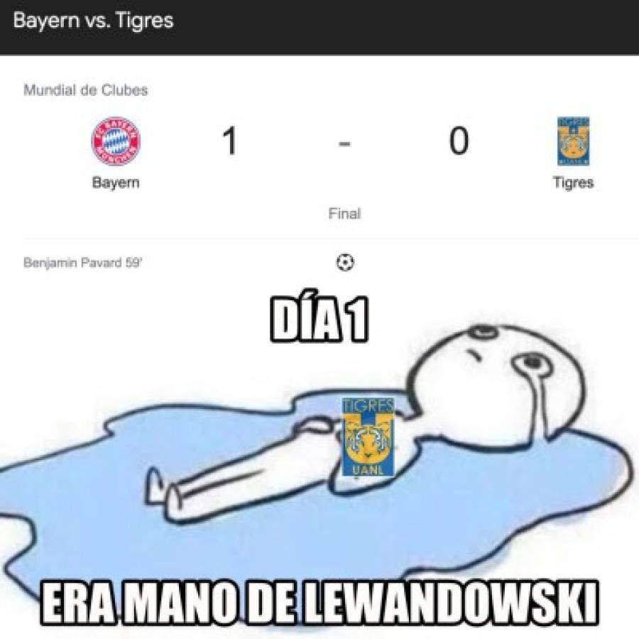 ¡Volaron las redes! Tigres es víctima de terribles memes luego de caer contra el Bayern Múnich