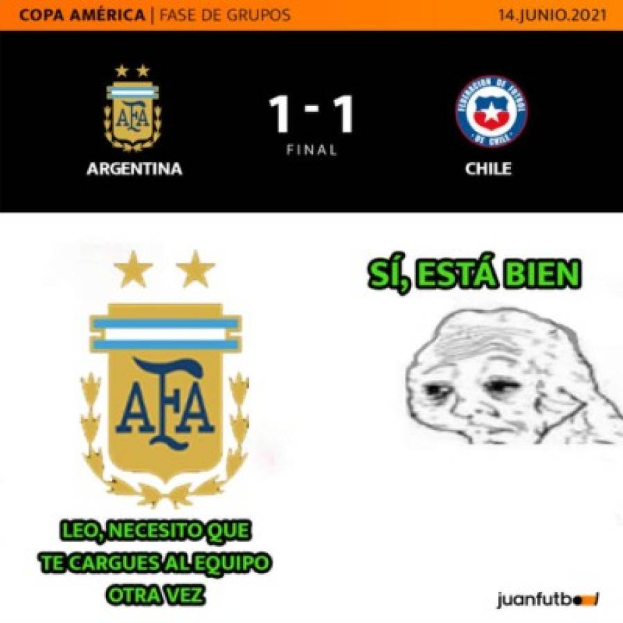 Copa América: Argentina no pudo nuevamente ante Chile y los memes estallan en las redes con Messi