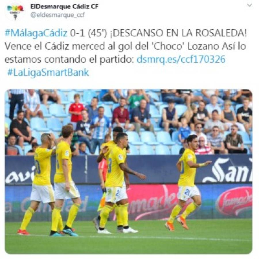 Lo que dice la prensa internacional del Cádiz y el Choco Lozano tras su cuarto gol consecutivo: 'Imparables'