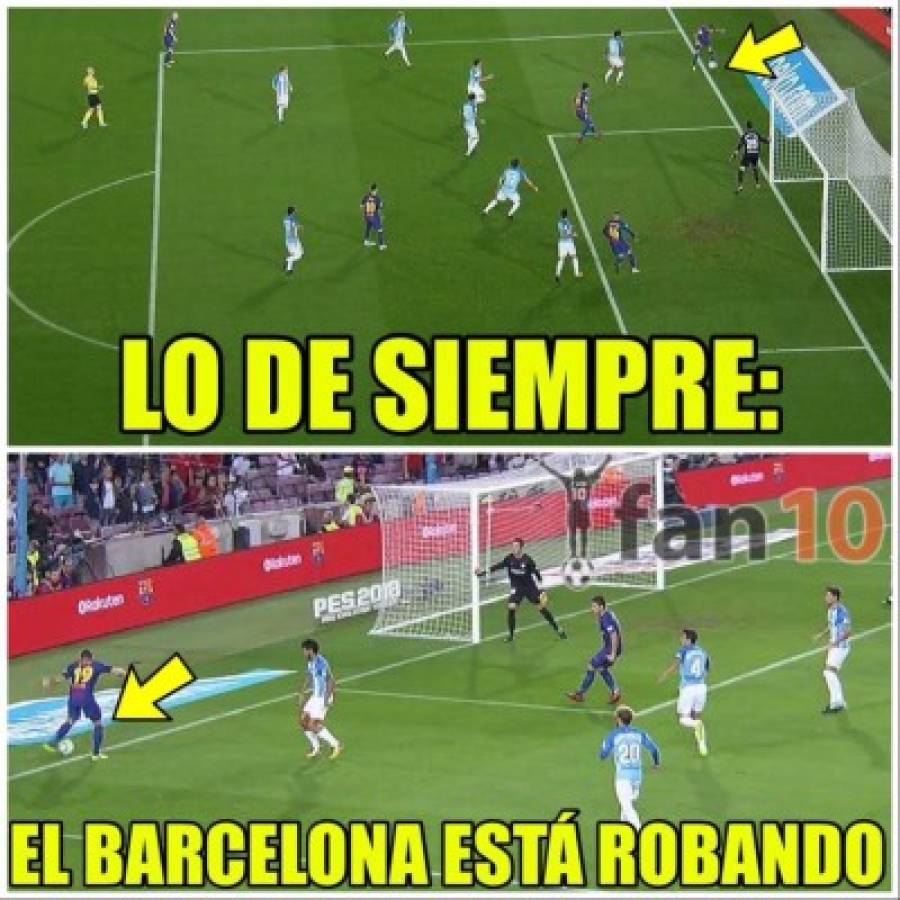 ¡Terribles! Los memes destrozan al Barcelona por un gol ilegal ante el Málaga