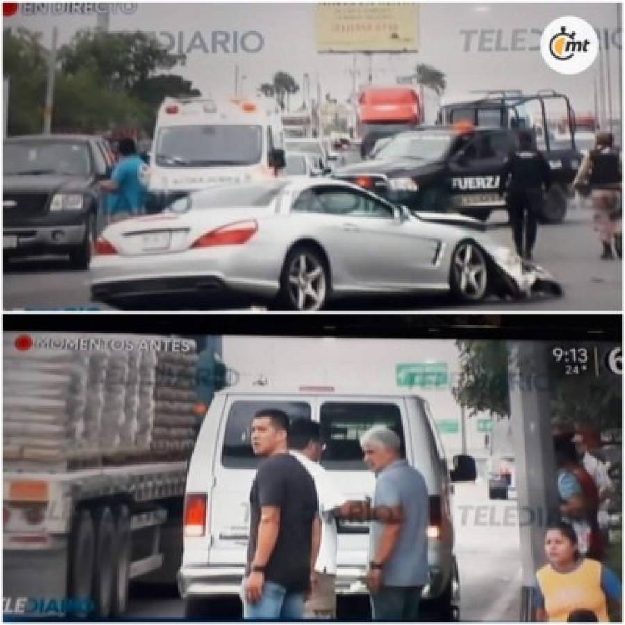 ¡Qué susto! Tuca Ferretti se accidenta y destruye su lujoso Mercedes Benz