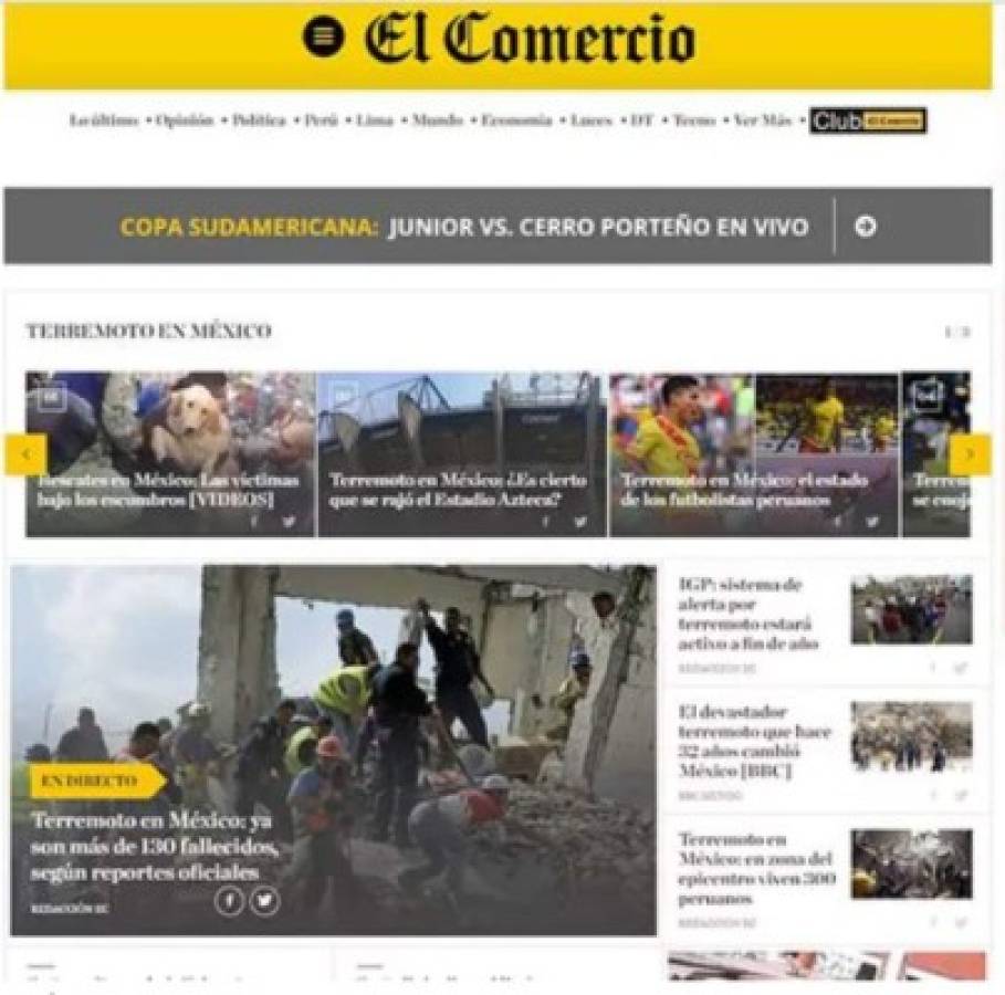 Las portadas de los diarios luego del terror vivido en México
