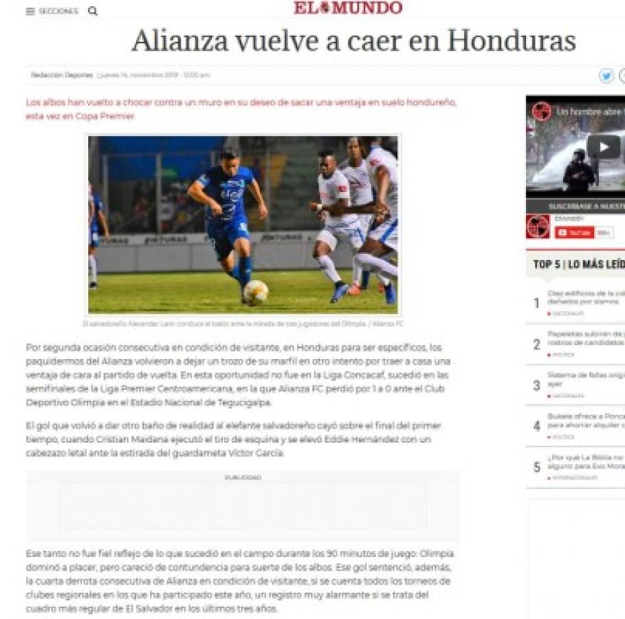 Prensa de El Salvador y Guatemala: 'La sacan barata' y 'volvieron a perder en Honduras'