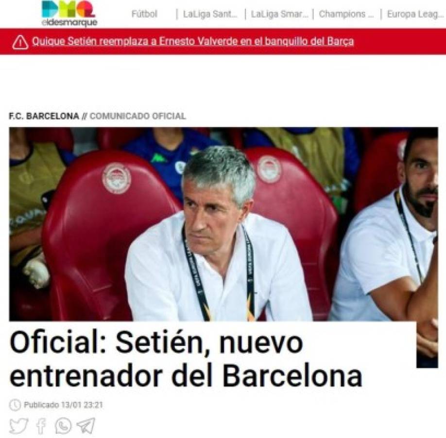 Prensa española sobre Setién: 'Dispone de cinco meses para hacer jugar al Barça a su modo”