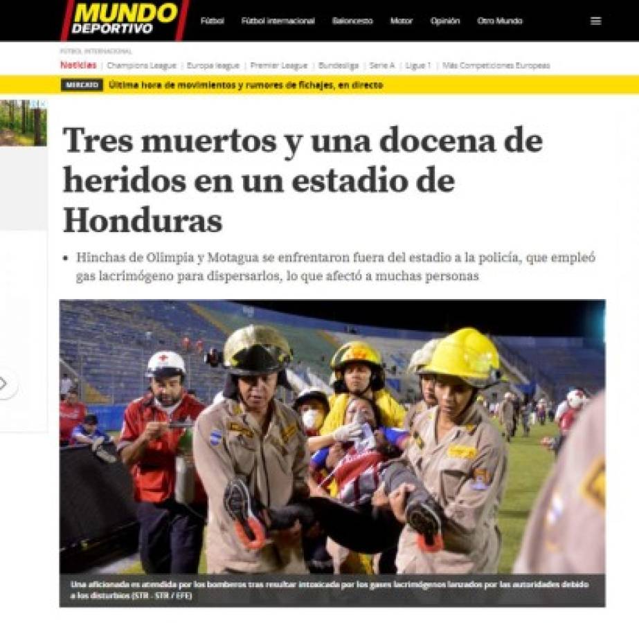 ¡Tragedia en Honduras! Así amanece la prensa mundial por el drama vivido en el Nacional