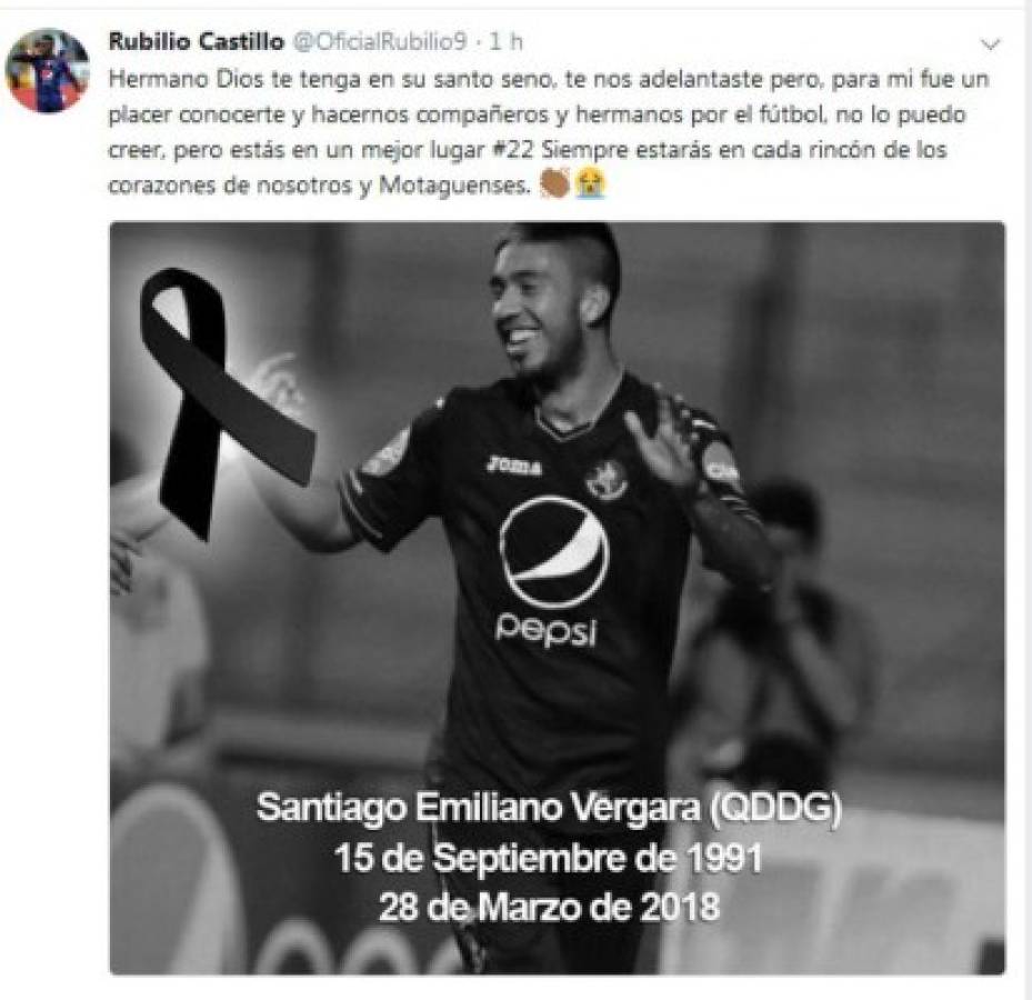 Fútbol hondureño se solidariza en redes tras fallecimiento de Santiago Vergara
