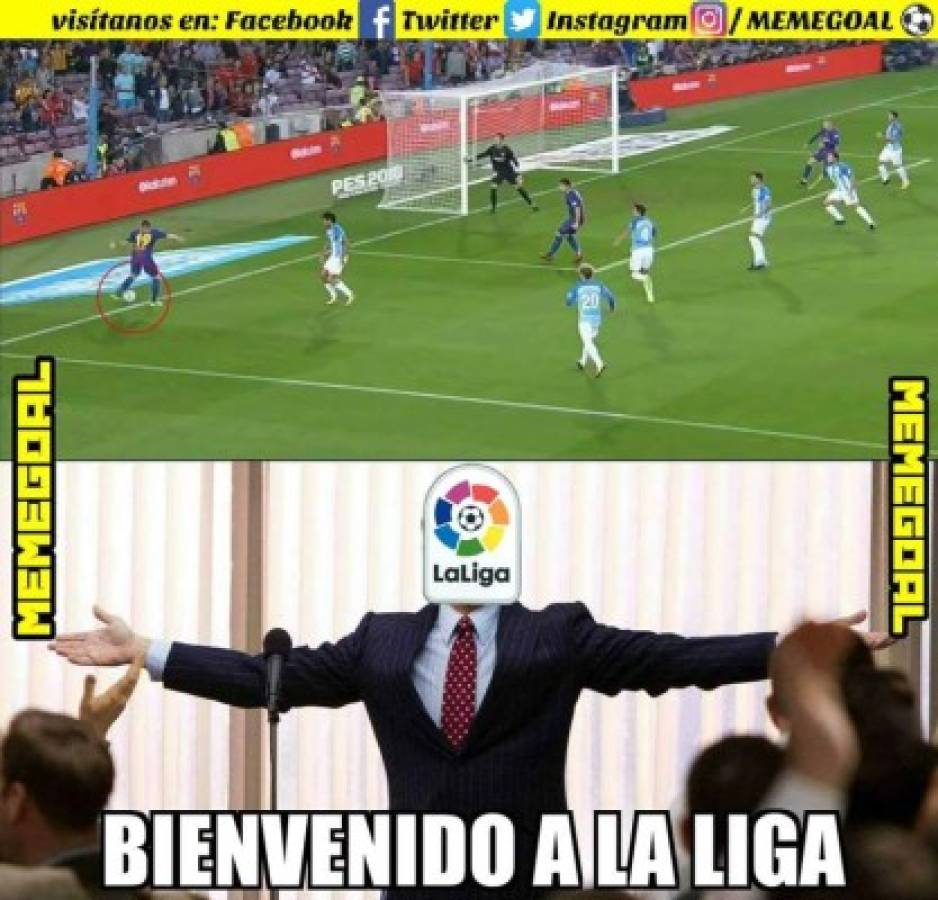 ¡Terribles! Los memes destrozan al Barcelona por un gol ilegal ante el Málaga