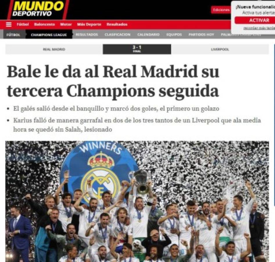 Las portadas luego de que el Real Madrid lograra el tricampeonato en Champions