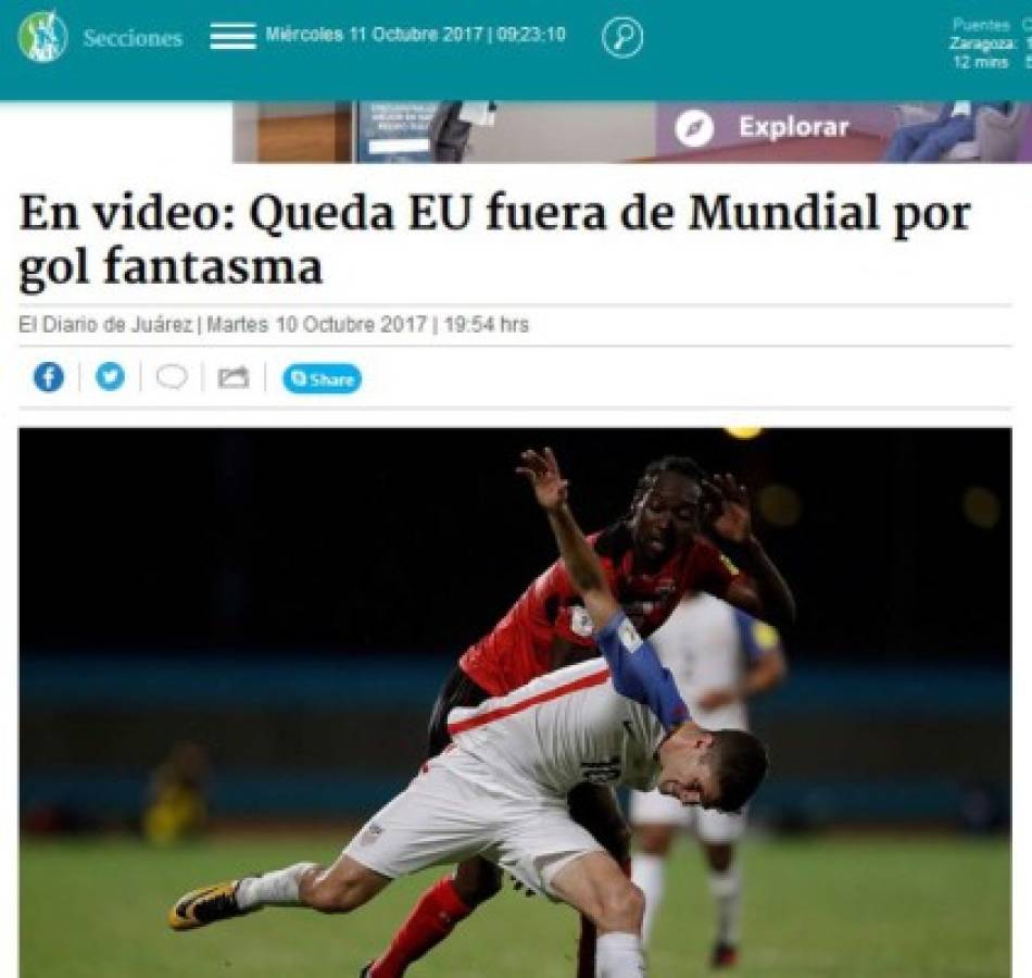 Escándalo mundial por gol fantasma: Así cuentan en el mundo gol de Panamá a Costa Rica