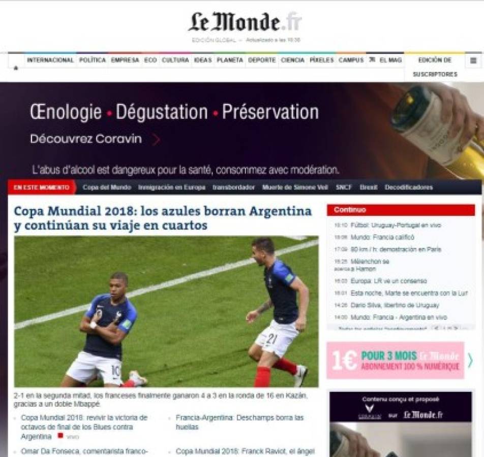 PORTADAS: Así titulan los diarios la eliminación de Argentina de Messi de Rusia 2018