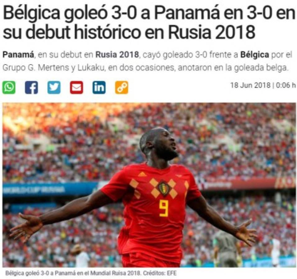 ''Es una de las peores del Mundial'', así reacciona la prensa tras el debut de Panamá en Rusia 2018