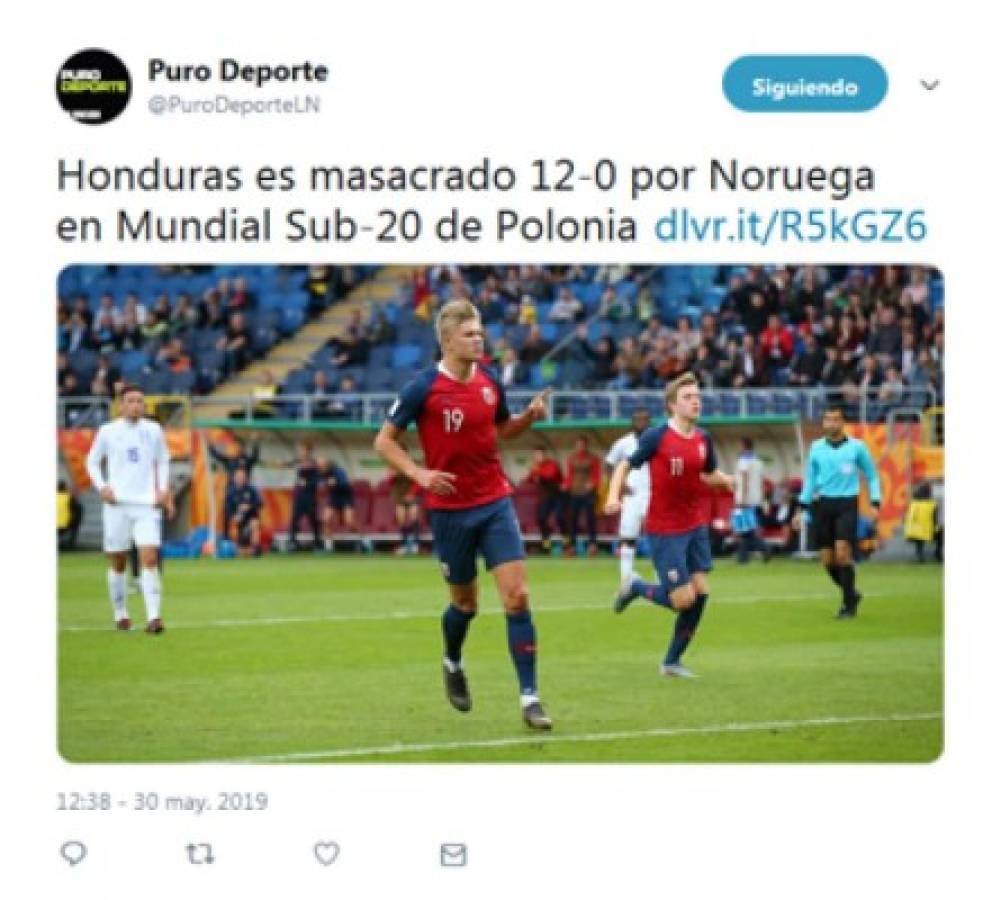 ¡Bochorno mundial! La prensa internacional habla del 12-0 de Noruega a Honduras