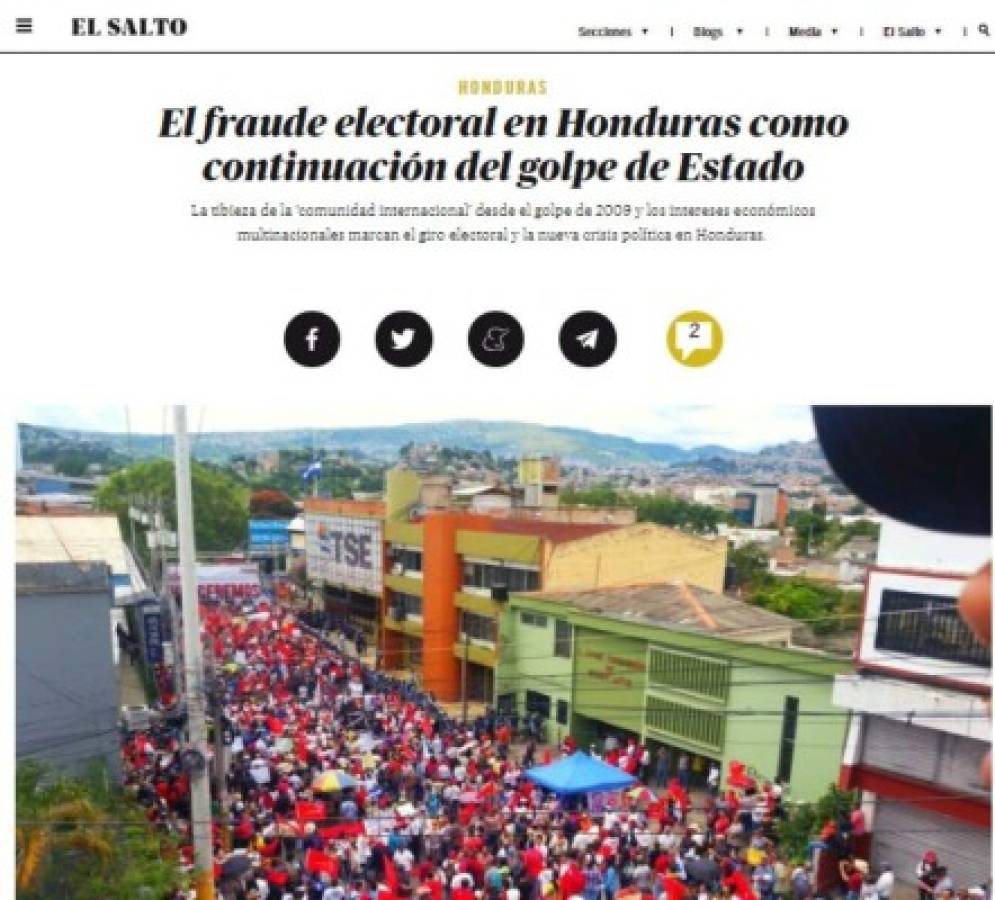 Medios internacionales: Honduras se hunde en el caos por tensión electoral