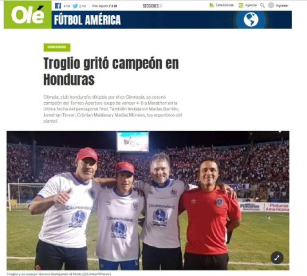 Así hablan los medios internacionales del título de Pedro Troglio con Olimpia