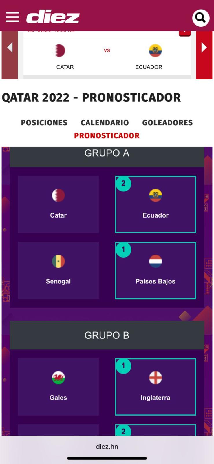 The TEN simulator of the World Cup in Qatar: predict from the group stage to who will be the champion