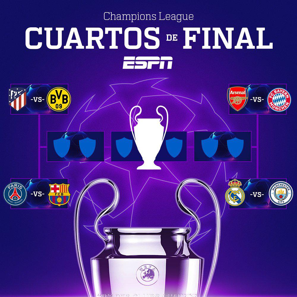 Así quedó el camino rumbo a la final, el cuadro nos puede dejar caminos espectaculares. Foto cortesía ESPN.