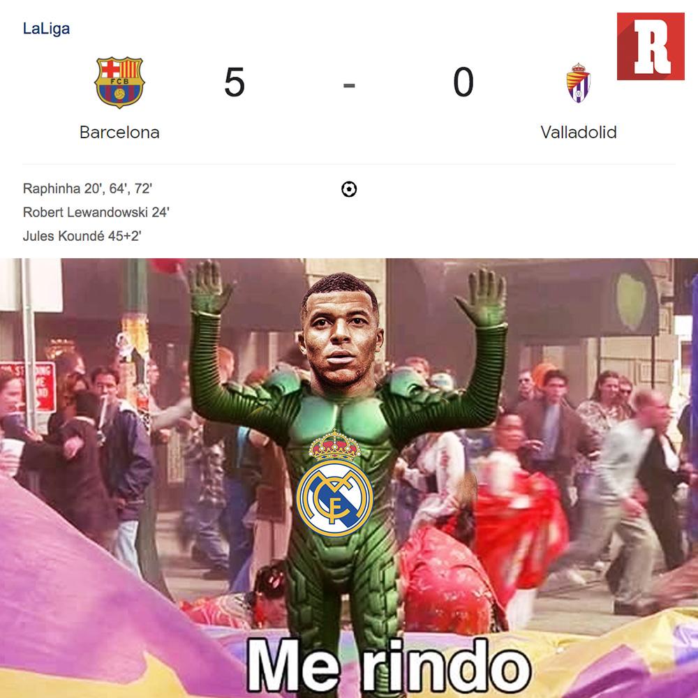 Los divertidos memes que dejó la paliza del Barcelona en LaLiga y Kylian Mbappé es protagonista