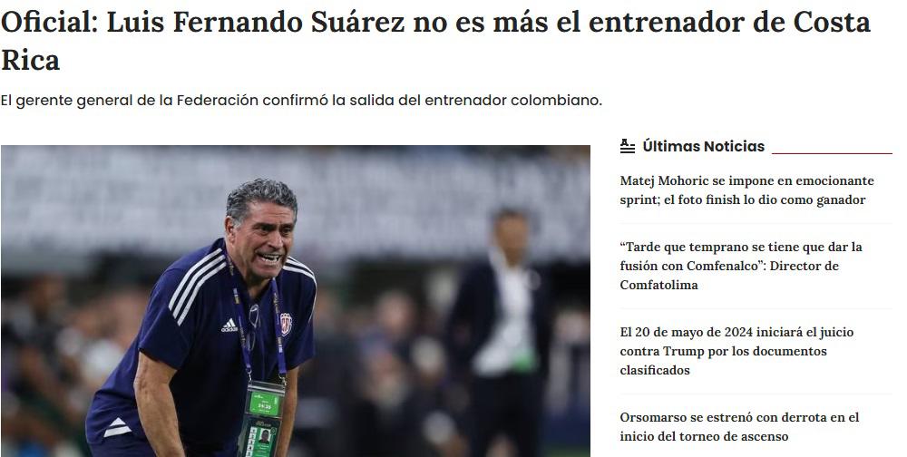 La prensa reacciona tras despido de Luis Suárez de la Selección de Costa Rica: “Por malos resultados”, “La Sele estaba muerta”
