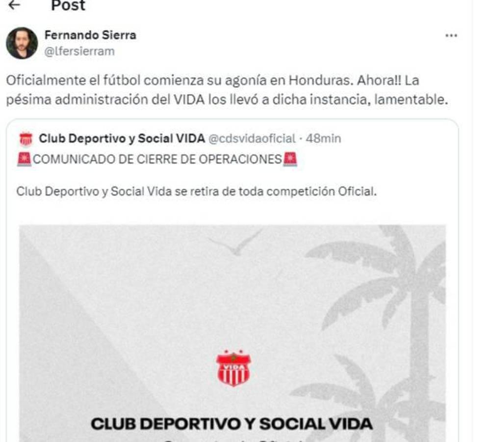 Conmoción por desaparición del CDS Vida: la prensa deportiva de Honduras señala al culpable y lo que pasará