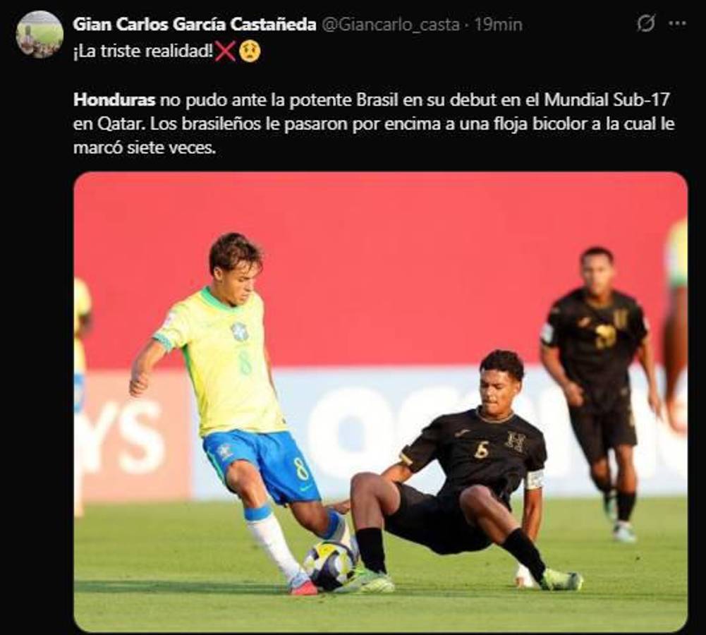 Debut humillante, Pudieron ser 10: lo que dice la prensa tras la goleada de Brasil a Honduras en el Mundial Sub-17