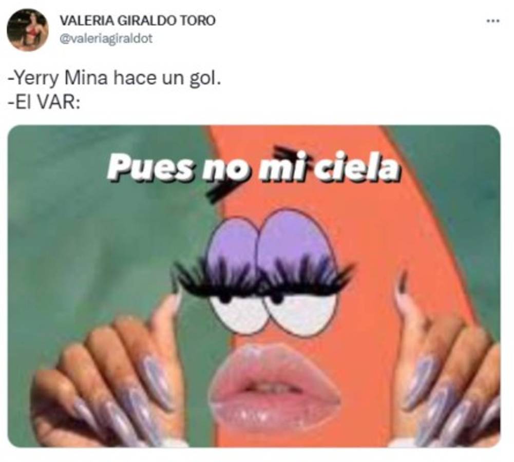 Yerry Mina anota en el Colombia-Ecuador en el minuto 100, se fue a bailar, el VAR lo anula y lo reventaron con memes