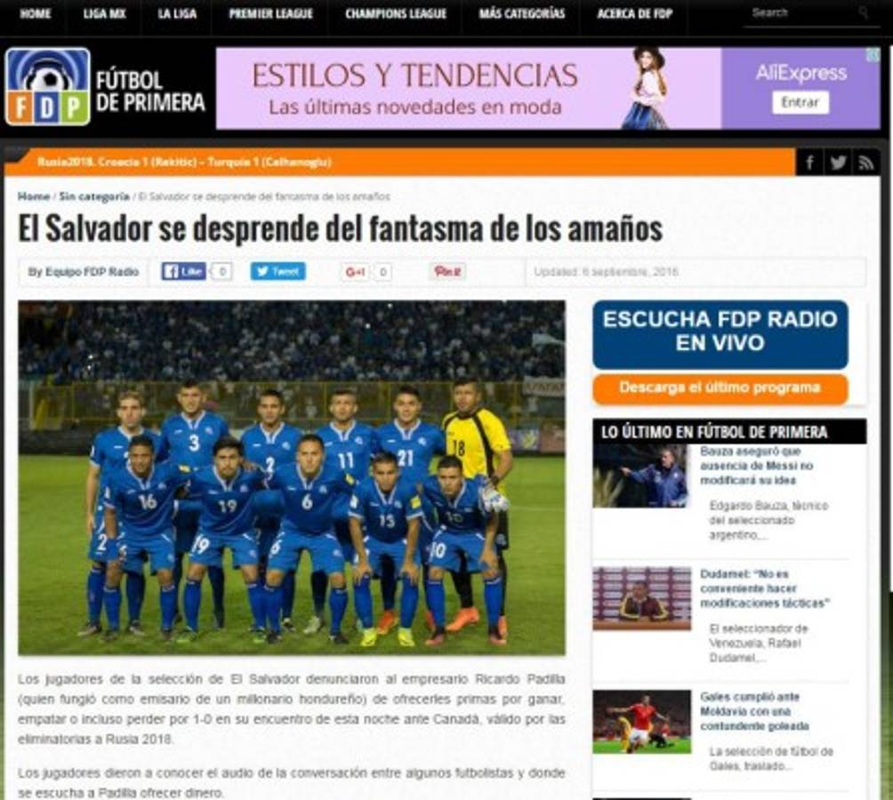 Prensa mundial hace eco del escándalo que denunciaron seleccionados de El Salvador