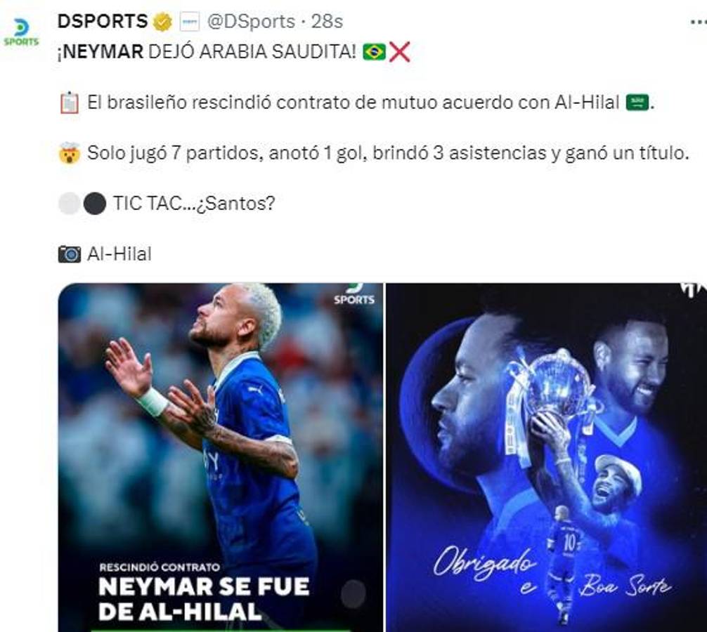 Así reaccionó la prensa internacional a la salida de Neymar del Al Hilal Saudí: “las cifras de una ruina faraónica”