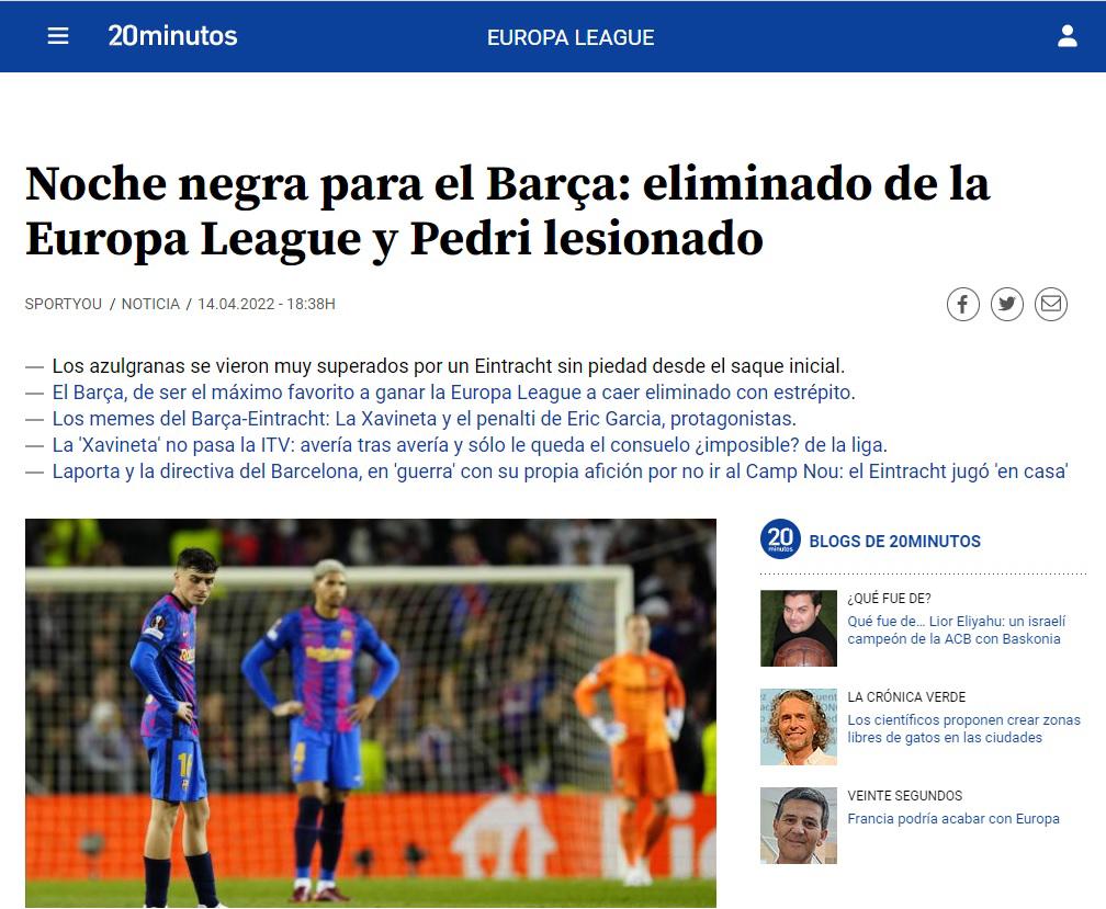 Las portadas y lo que dice la prensa sobre la eliminación del Barcelona en la Europa League: ¡Humillados!
