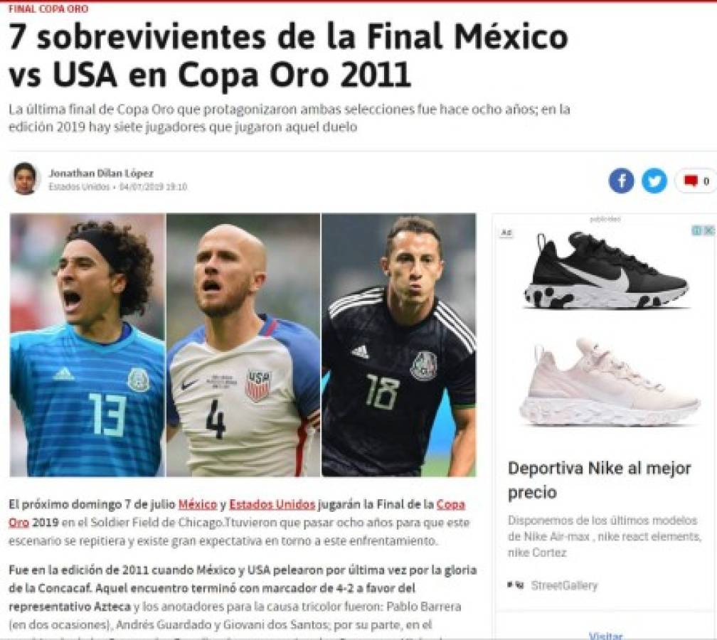 Lo que dice la prensa mexicana previo a la final de la Copa Oro: 'De goles en abundancia a sequía'  