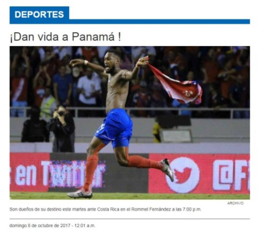 Así amanecieron las portadas tras el polémico empate de Costa Rica contra Honduras