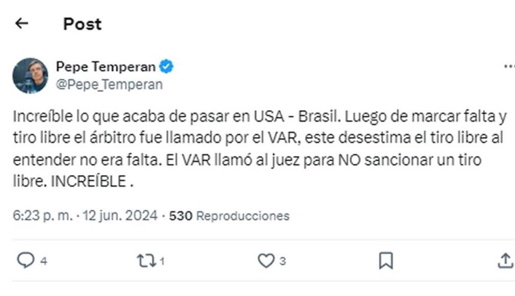 “Insólito uso del VAR y tenía que ser de Concacaf”: la dura reacción contra Said Martínez  por su error en el EEUU - Brasil